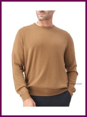 Men's 100% Wool Crewneck Pullover Sweater Long Sleeve Knit Casual